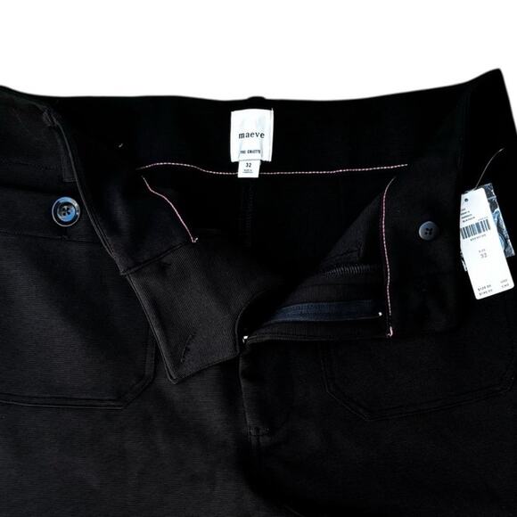 NWT Maeve Anthropologie The Colette Knit Pants Size 32 Black Cropped - Picture 8 of 12